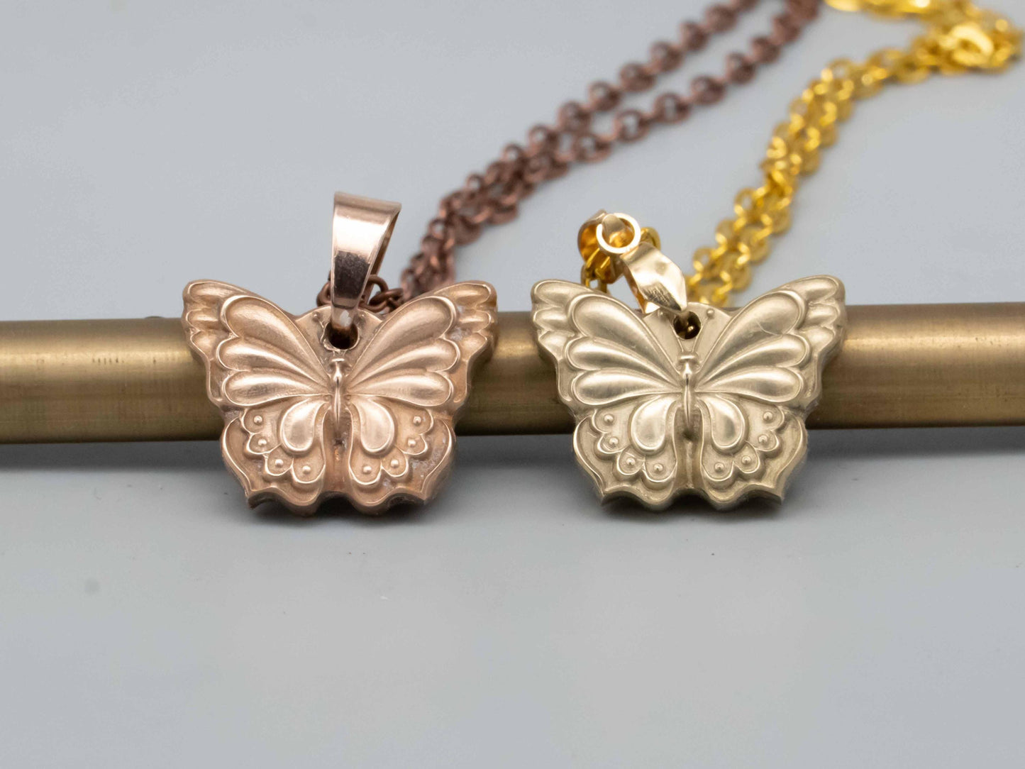 Solid bronze brass necklace, brass butterfly,bronze butterfly,butterfly necklace,relief pendant,brass pendant,bronze pendant