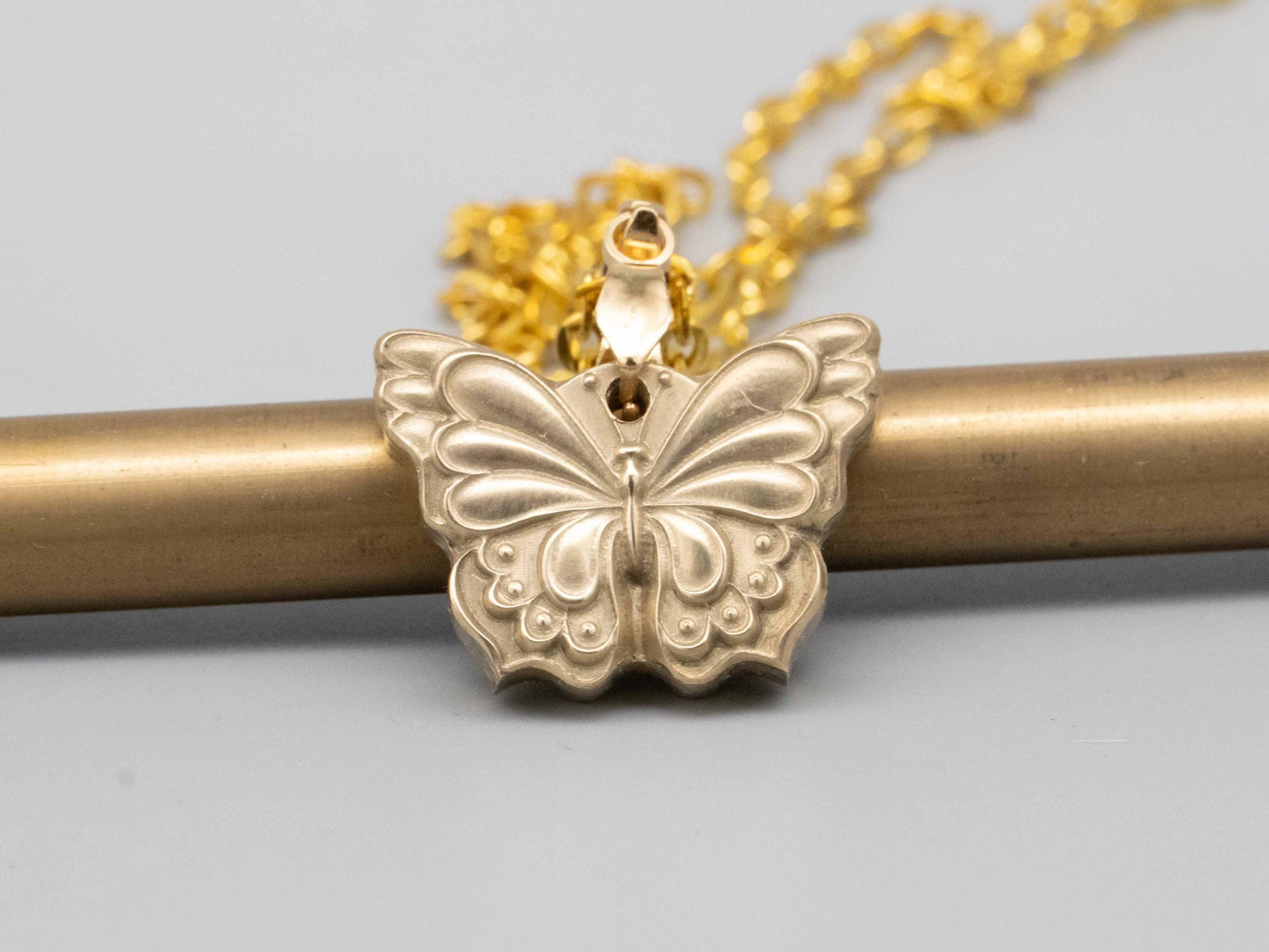 Solid bronze brass necklace, brass butterfly,bronze butterfly,butterfly necklace,relief pendant,brass pendant,bronze pendant