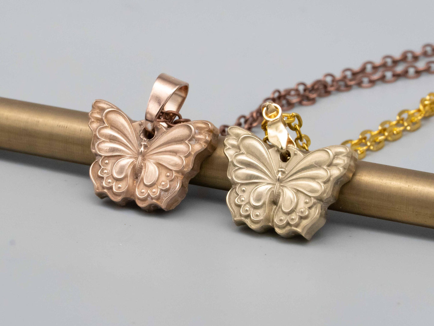 Solid bronze brass necklace, brass butterfly,bronze butterfly,butterfly necklace,relief pendant,brass pendant,bronze pendant