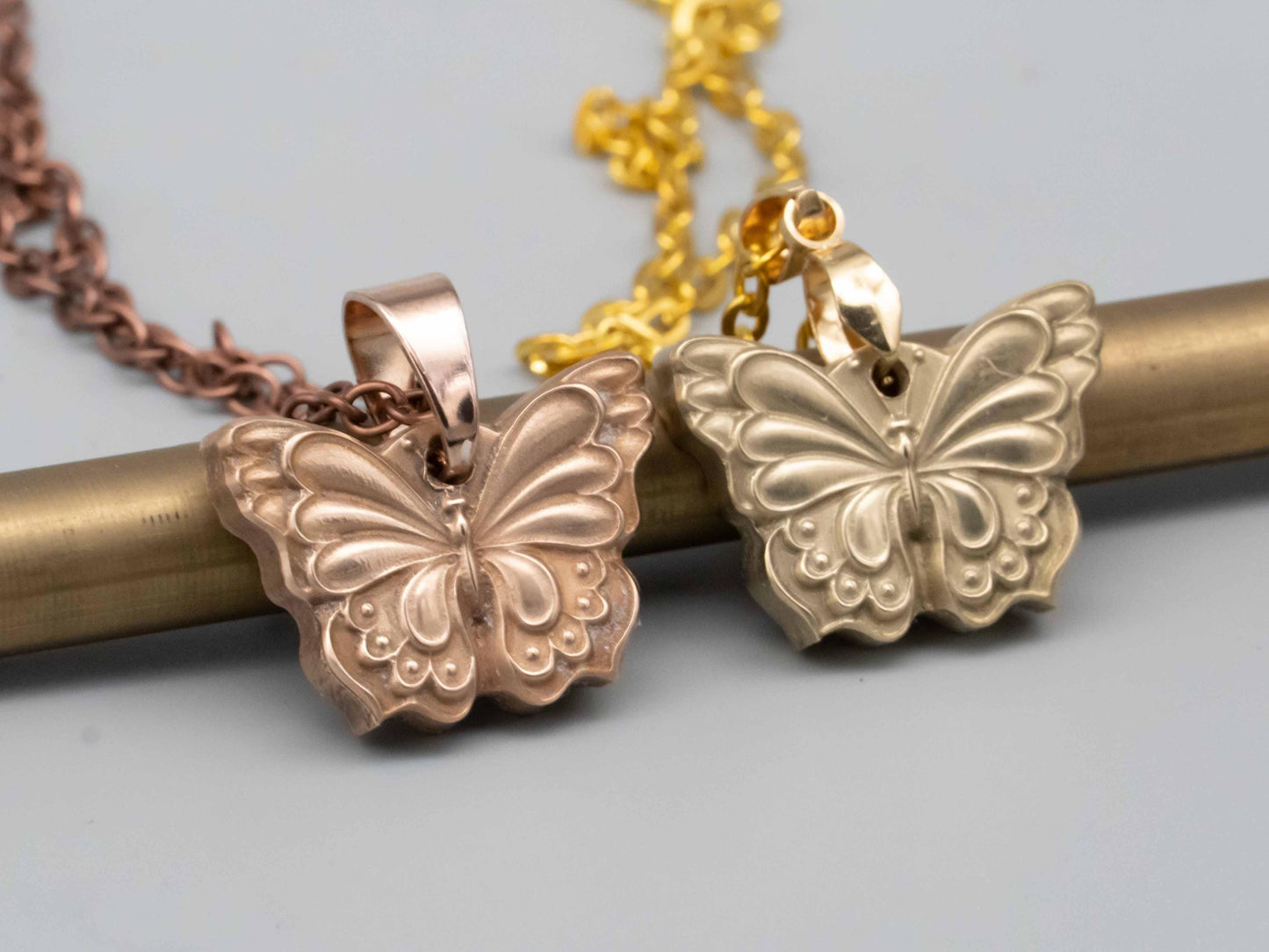 Solid bronze brass necklace, brass butterfly,bronze butterfly,butterfly necklace,relief pendant,brass pendant,bronze pendant