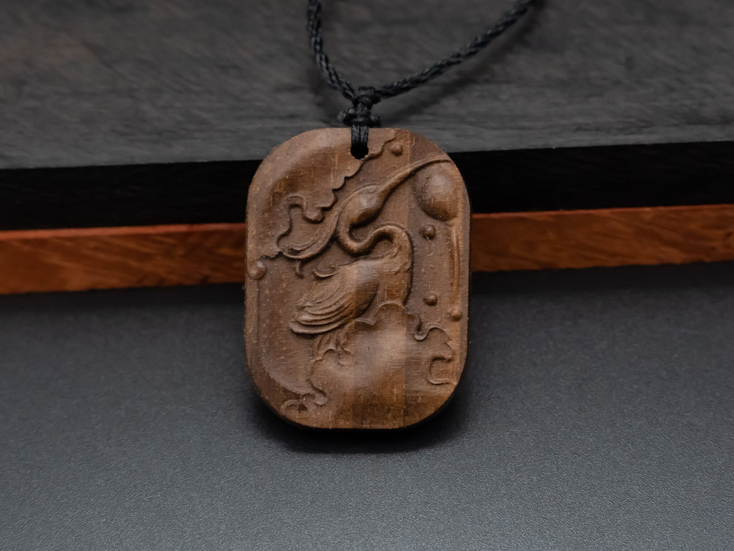 wood pendant,bird necklace,gift for her,carve cherry wood necklace,Egretta Garzetta Necklace