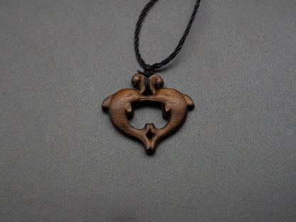 dolphin pendant,dolphin necklace,wood carving,wooden dolphin pendant,carve pendant,carve dolphin pendant,carve wooden pendant