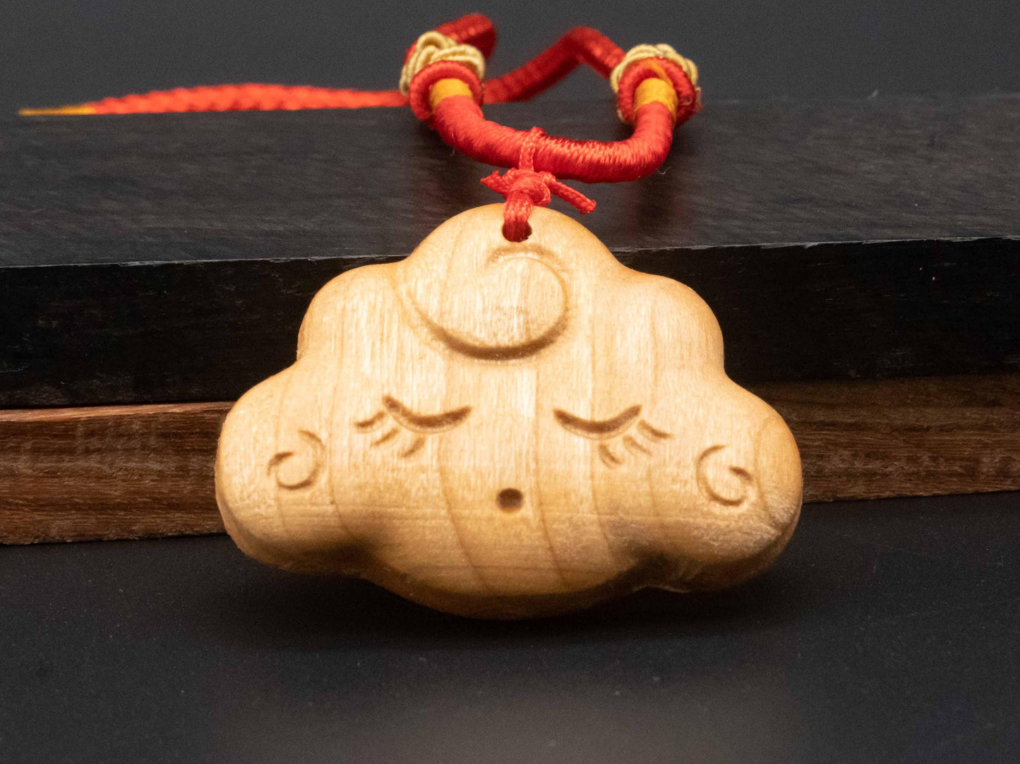 clouds necklace,cute cartoon clouds pendant,clouds jewelry,wood pendant,wood clouds pendant,wood carving,carve wooden pendant,
